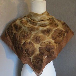 Brown ombre floral scarf